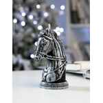 Свеча фигурная «Бюст лошади», серебристая