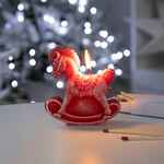 Свеча фигурная «Лошадка-качалка», красная