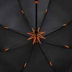 Зонт-трость HIDECOLOR с цветными спицами, черный с оранжевым