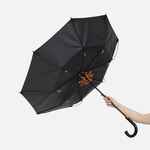 Зонт-трость HIDECOLOR с цветными спицами, черный с оранжевым