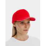Бейсболка CLASSIC 2.0, красная с белым кантом
