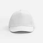 Бейсболка CLASSIC 2.0, белая с темно-синим кантом