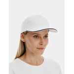 Бейсболка CLASSIC 2.0, белая с темно-синим кантом