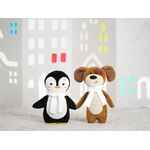 Мягкая игрушка BEASTIE TOYS, пингвиненок с белым шарфом