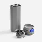 Термостакан X1 с цветной кнопкой, серый с синим