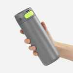 Термостакан X1 с цветной кнопкой, серый с желтым