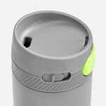 Термостакан X1 с цветной кнопкой, серый с желтым