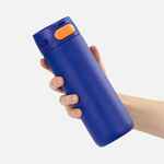 Термостакан X1 с цветной кнопкой, синий с оранжевым