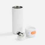 Термостакан X1 с цветной кнопкой, белый с оранжевым