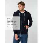 Толстовка на молнии с капюшоном UNIT SIVERGA темно-синяя, размер XS