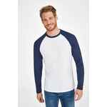 Футболка мужская с длинным рукавом FUNKY LSL белая с ярко-синим, размер XXL