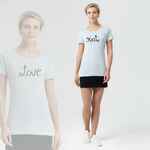 Футболка женская HATE-LOVE, голубая, размер S