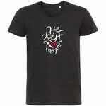 Футболка «Нежен», черный меланж, размер S