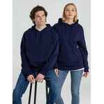 Толстовка с капюшоном унисекс HOODIE, темно-синяя, размер XS