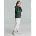 Толстовка с капюшоном унисекс HOODIE, темно-зеленый меланж, размер XS