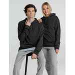 Толстовка с капюшоном унисекс HOODIE, серый меланж (антрацит), размер XS