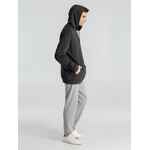 Толстовка с капюшоном унисекс HOODIE, серый меланж (антрацит), размер XS