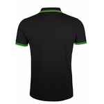 Рубашка поло мужская PASADENA MEN 200 с контрастной отделкой, черный/зеленый, размер S