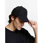 Бейсболка LONG BEACH, черная с красным