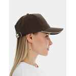 Бейсболка LONG BEACH, коричневая с бежевым