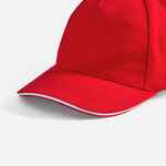 Бейсболка LONG BEACH, красная с белым