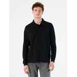 Рубашка поло мужская с длинным рукавом WINTER II 210 черный меланж, размер XL