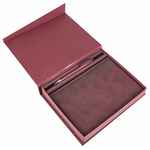 Коробка DUO под ежедневник и ручку, бордовая