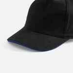 Бейсболка LONG BEACH, черная с ярко-синим