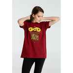 Футболка A GOD IS HIGH, гранатово-красная, размер S