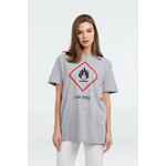 Футболка «Жар-птица», серый меланж, размер S