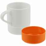 Кружка с силиконовой подставкой PROTEGE, оранжевая