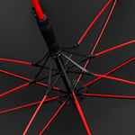 Зонт-трость с цветными спицами COLOR STYLE, красный с черной ручкой