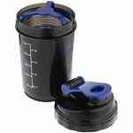 Спортивный шейкер с контейнером TONUS, черно-синий