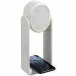 Настольная лампа с зеркалом и беспроводной зарядкой TYRO, белая