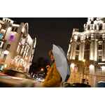 Зонт складной MANIFEST COLOR со светоотражающим куполом, черный