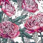 Платок шелковый DELICATE, пионы