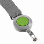 Лента для бейджа с ретрактором DEVON, серая с зеленым
