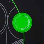 Лейбл из ПВХ DZETA ROUND, L, зеленый неон