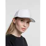 Бейсболка CLASSIC, белая с темно-синим кантом