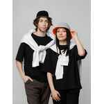 Панама SUMMER двусторонняя, черная с серым