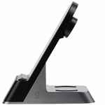 Зарядная станция с часами E-STORE для смартфона, часов и наушников, черная