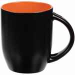 Кружка-хамелеон MELTY с ложкой, черная с оранжевым
