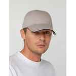 Бейсболка CANOPY, серая с черным кантом