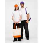 Бейсболка CANOPY, оранжевая с белым кантом