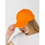 Бейсболка CANOPY, оранжевая с белым кантом
