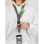 Лента светоотражающая INTERLEVEL, черная с серым