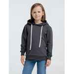 Толстовка с капюшоном детская KIRENGA KIDS, темно-серая (графит), 10 лет