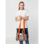 Шопер CLEAR FEST, прозрачный серый с оранжевыми ручками