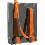 Шопер CLEAR FEST, прозрачный серый с оранжевыми ручками