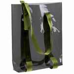 Шопер CLEAR FEST, прозрачный серый с зелеными ручками